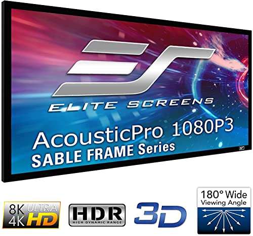 Image of Elite Screens Sable Frame, 96-inch 2.35:1, Sound Transparent Fixed Frame Projection Projector Screen, ER96WH1W-A1080P2