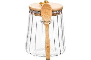 Airtight Glass Coffee Canister with Lid and Spoon