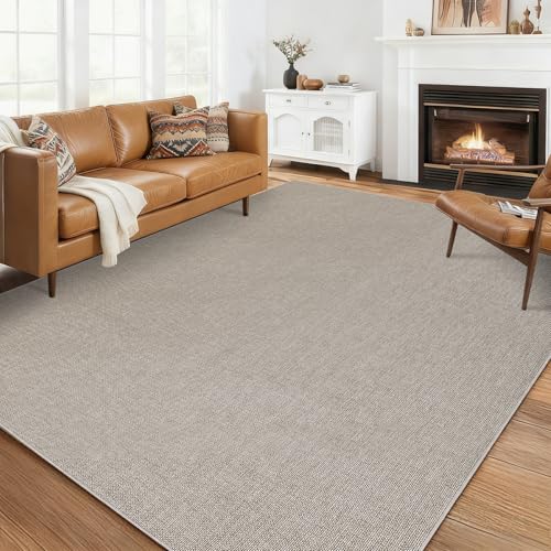 LUXLOOM 8x10 Washable Solid Rug