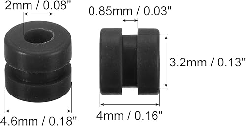 Miniatura 2 de MECCANIXITY Bolas de goma antivibración RC para control remoto F4 F7 controlador de vuelo M2x4mm bolas de absorción de impactos (negro), paquete de