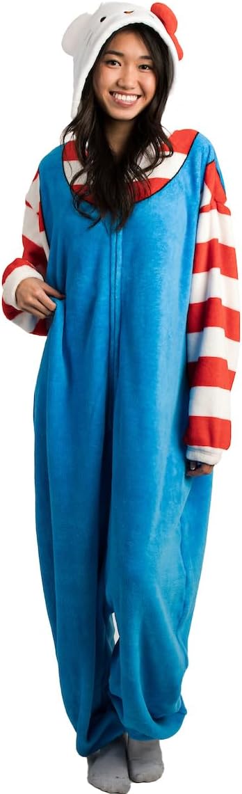 Bioworld Hello Kitty & Friends Hooded Hello Kitty Kigurumi Cosplay Onesie Costume Union Suit