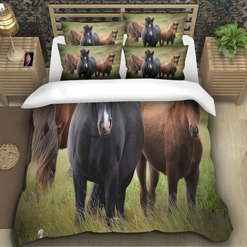 Housse de couette courses hippiques 200x200 parure lit microfibre - 5