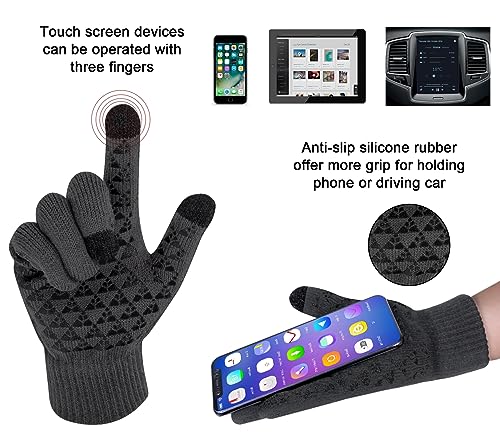 Image of Loritta Winter Hats for Men, 3 PCS Fleece Beanie Scarf Gloves Set