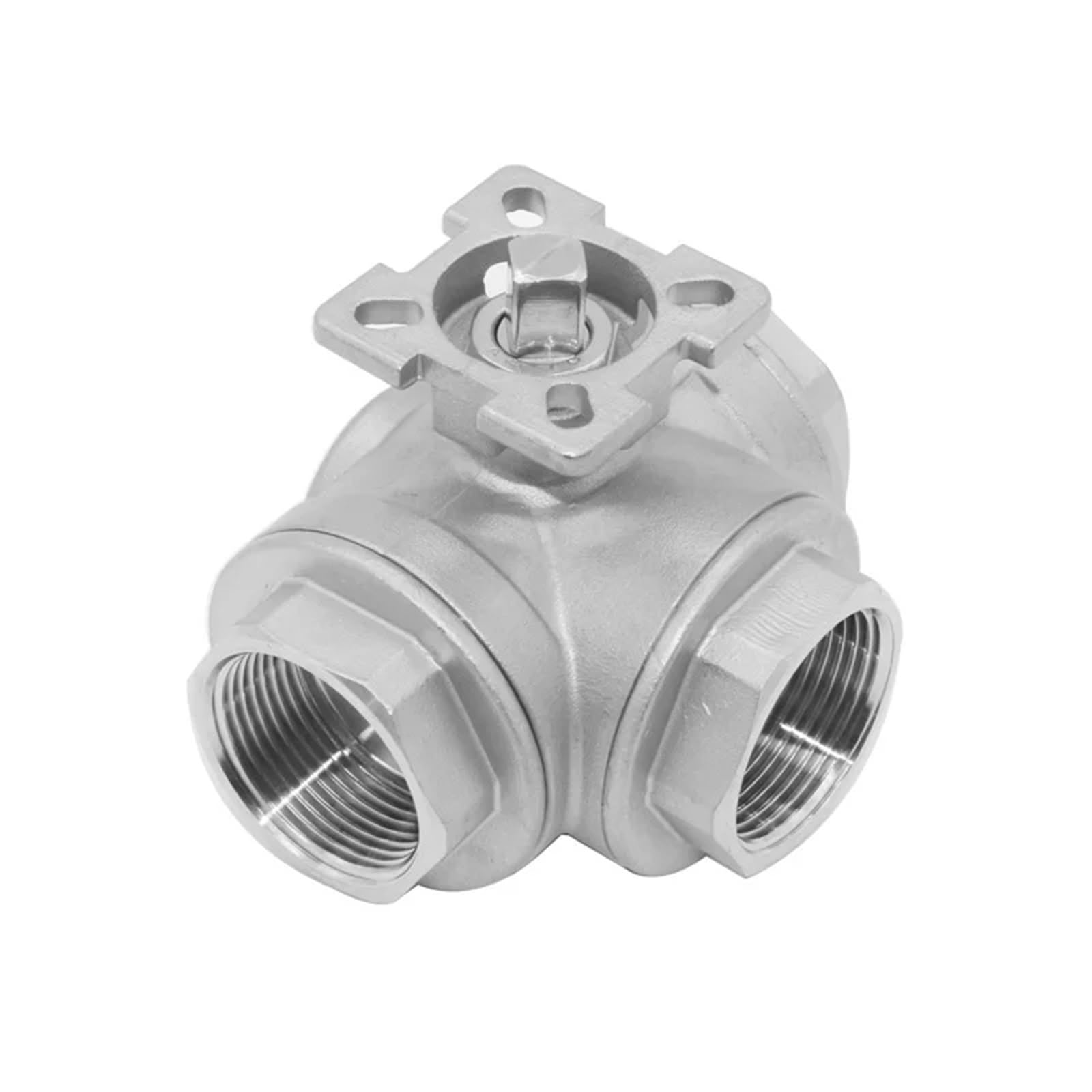 DN25 Stainless Steel Three-Way Ball Valve T/L Type for Water, Oil, and Applications(1in LType)