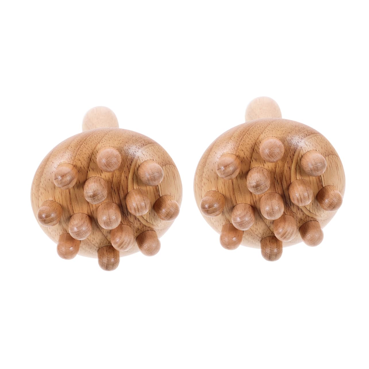 Veemoon Masajeador de Cuero Cabelludo de Madera 2 Piezas, Peine para Cabello Rizado Que Promueve la Circulación Sanguínea, Resistente y Práctico para Uso Diario