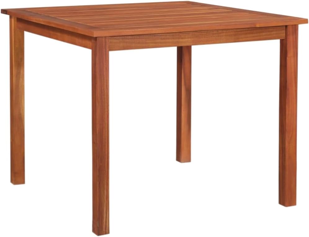 vidaXL Patio Dining Table - 33.5"x33.5"x29.1" - Square Shape - ic Brown - Solid Acacia Wood - Outdoor Garden Terrace Furniture