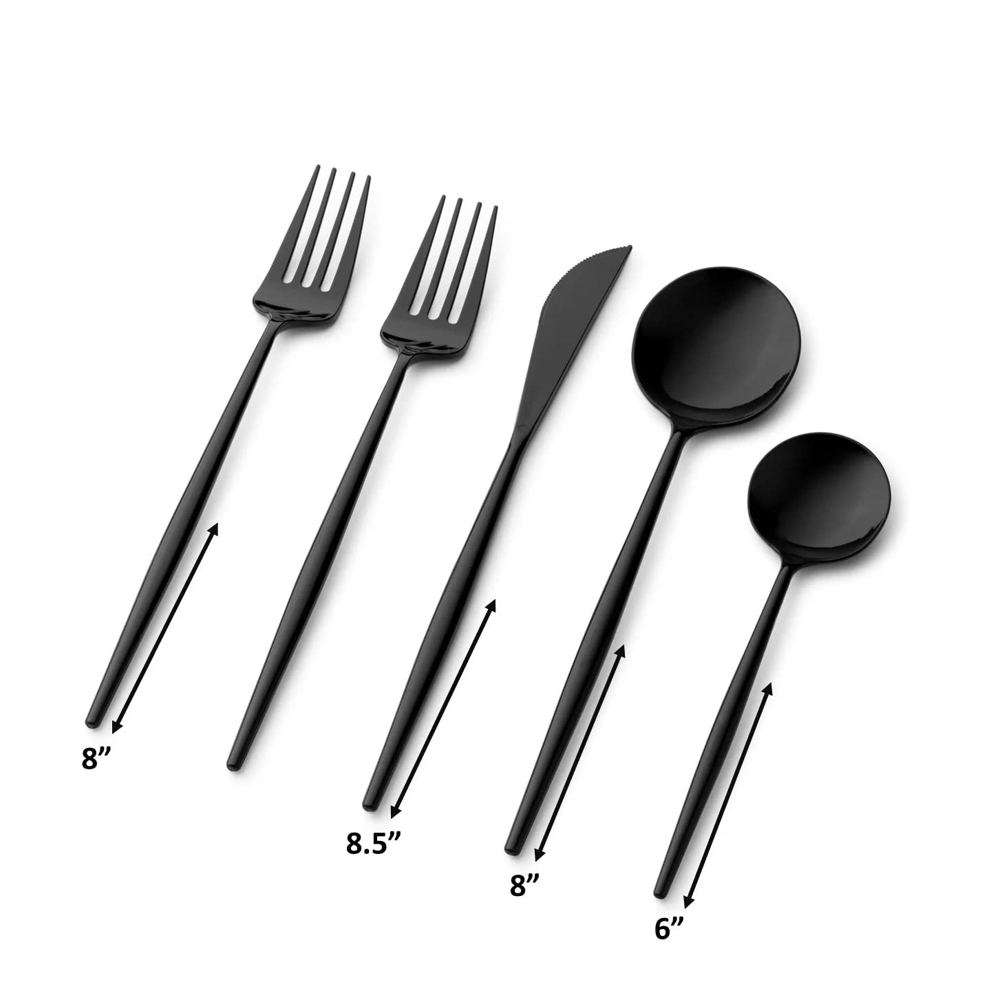 Nicole Fantini's 40 Pcs Elegant Black Cutlery Premium 8 Servings Plastic Flatware For Thanksgiving,Wedding, Birthday, Christmas & All Occasions & Parties:1PK, Wedding