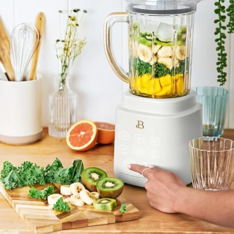 PowerExact Blender System with PrecisionSense Technology, 700W Motor, 50oz Jar and 20oz Personal Cup, Ice Crushing Smoothie Maker for Shakes and Frozen Drinks (White Icing)