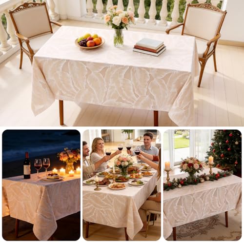 Kaixinbao Waterproof Lace PVC Vinyl Rectangle Tablecloth, 54x78 Inch - image 8