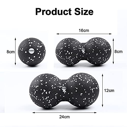 Misazy Selbstmassageball,Massage Duo Ball Faszienball Set,faszien ball,Massagebälle Set,Einzelball (8cm), Doppelball (8cm 12cm) Massageball-Set (Schwarz Weiß) - Image 6