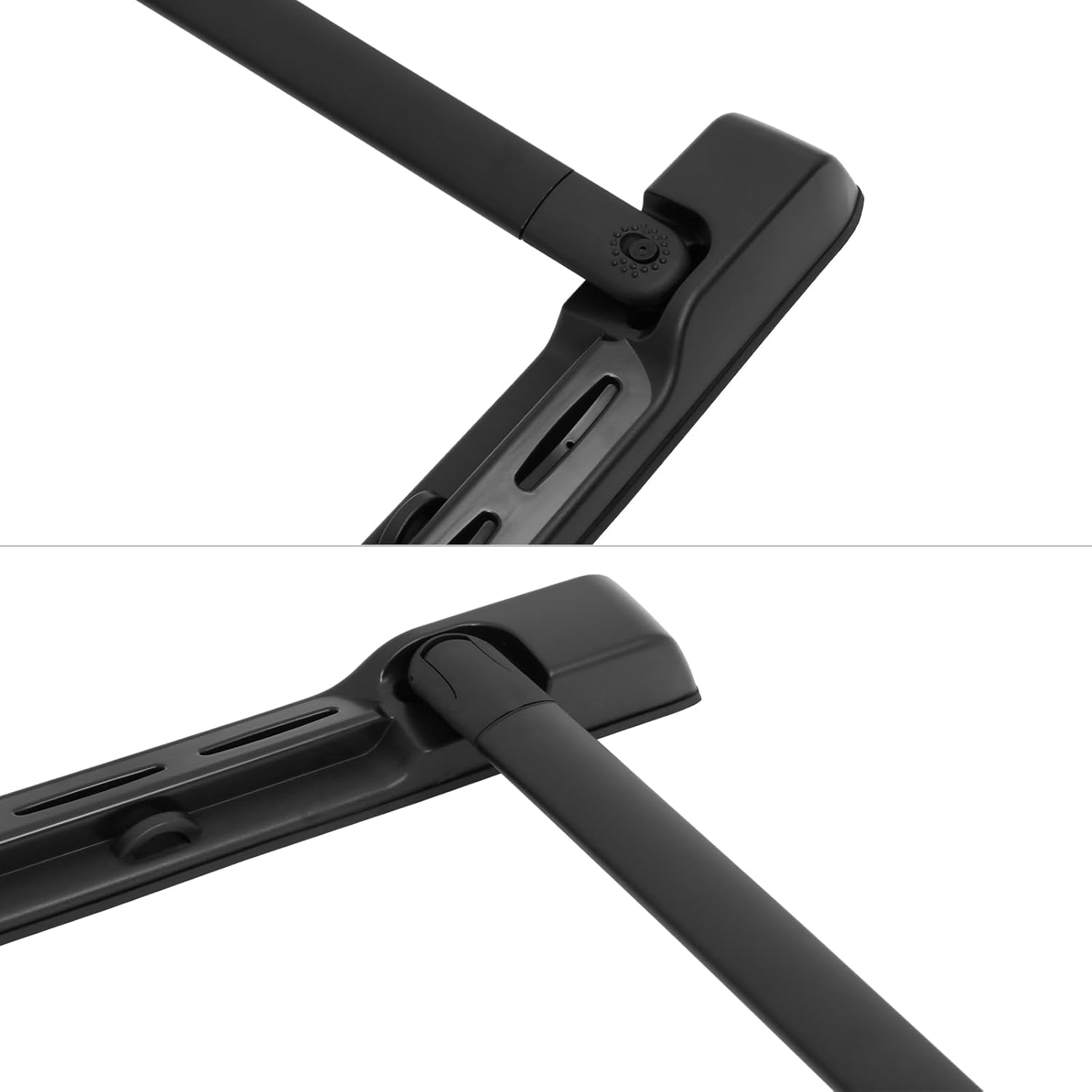 IKON MOTORSPORTS Roof Rack Cross Bars Compatible with 2024-2025 Toyota Tacoma Double Cab, Aluminium ABS Black Adjustable Cargo Rooftop Luggage Crossbars Carrier