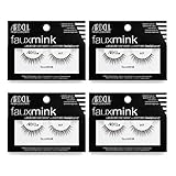 Ardell Faux Mink Lashes 817 Black - Lightweight, Reusable False Eyelashes, Comfortable Invisiband for All-Day Wear, 4 Pack