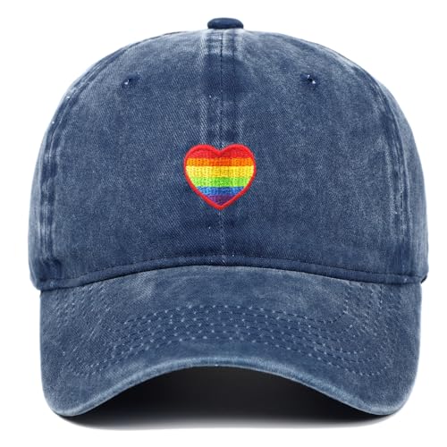TRIXES Blau Denim Regenbogen Kappe - Mütze mit Denim-Effekt - Perfekt für LGBTQIA2s+ - Zeigen Sie Unterstützung & Vielfalt, blau, 1-2