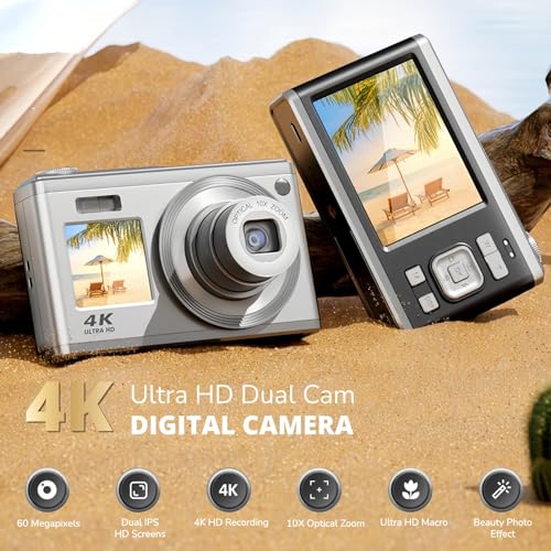 Câmera digital, tela IPS HD de 2,9 polegadas, zoom óptico de 10x, câmera vlogging antivibração, disp