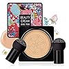 Air-Cushion-CC-Cream-Mushroom-Head-Foundation-Moisturizing-BB-Cream-Long-Lasting-Matte-Concealer-with-2PCS-Mushroom-Head-Sponges-Natural Mushroom Head Air Cushion CC Cream Foundation,Beauty Cream EXO TOO Moisturizing BB Cream, Long Lasting Matte Concealer with 2PCS Mushroom Head Sponges (Natural)