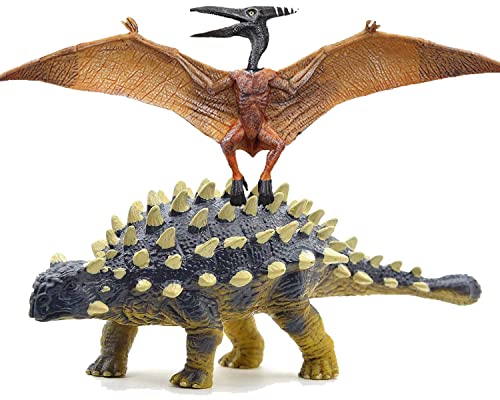Gemini&Genius Dinosaur Toys - Ankylosaurus Pteranodon Toys- Realistic Action Figures For Kids Collection, Home Decoration, Party Favor, Happy Birthday Cake Topper And Birthday Gifts (2 Pcs) #TOP15