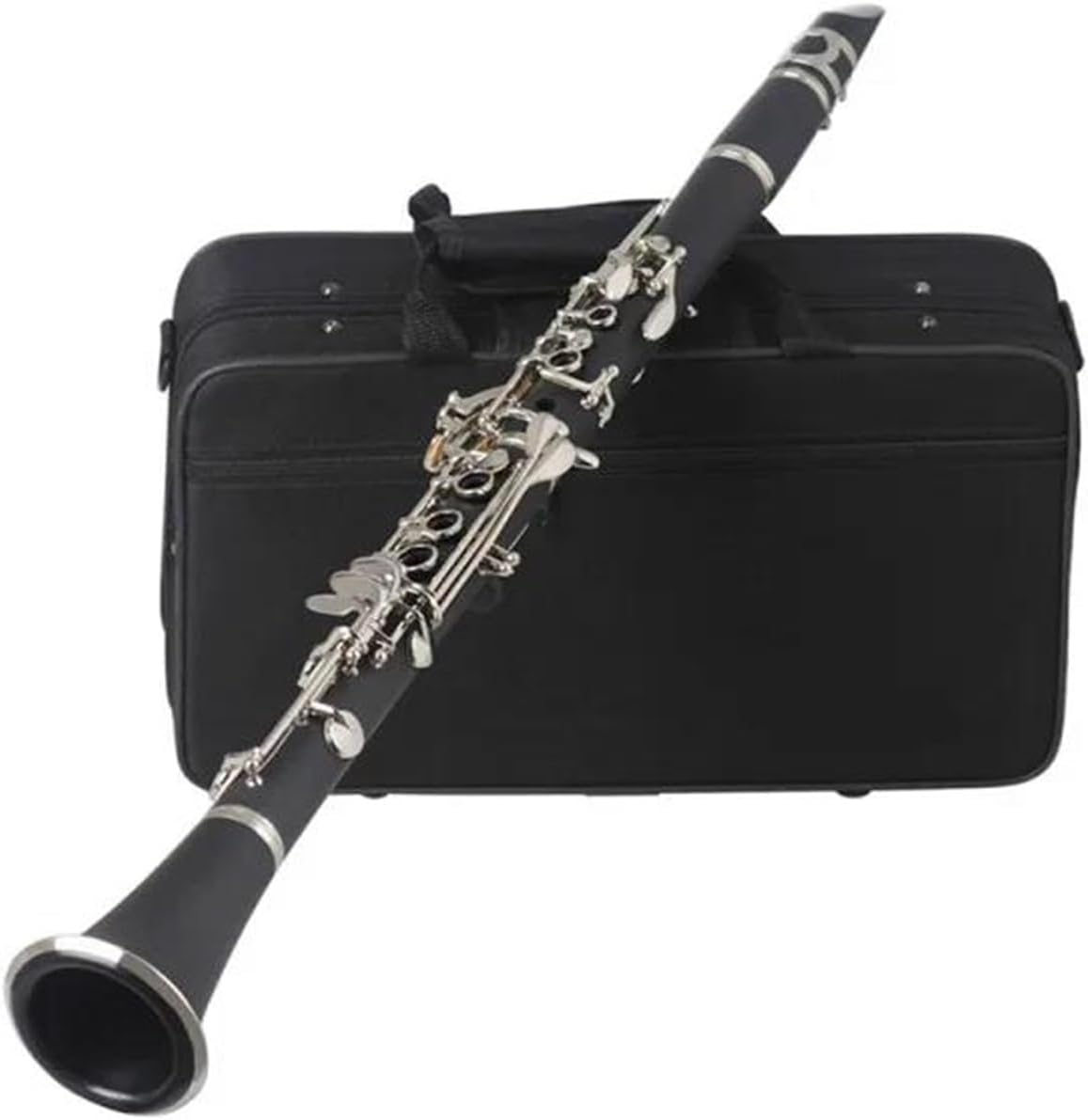 Bb Flat Clarinet Black Bakelite Silver Keys Woodwind Instrument