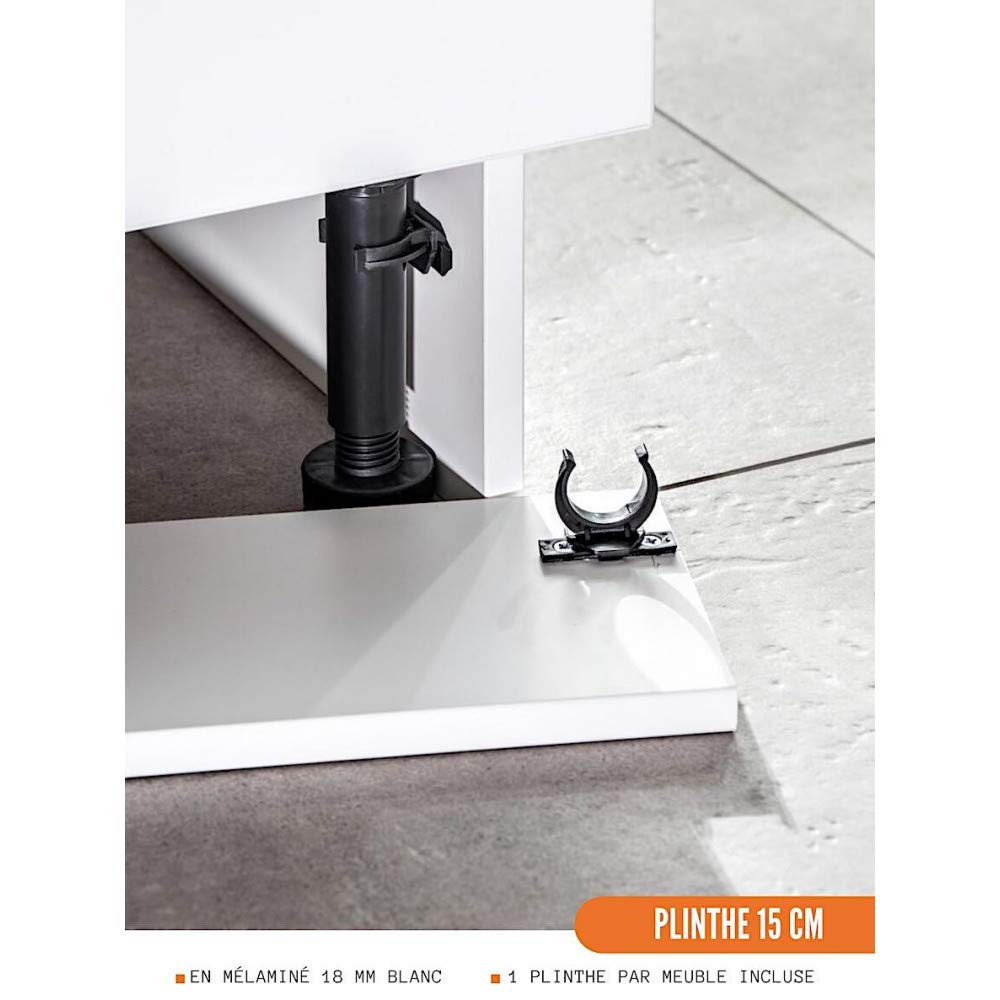 Cuisineandcie - MEUBLE COLONNE DE CUISINE BELLISSI Blanc L 20 cm H 218 cm - Meuble Bas Cuisine Range Bouteille, Placard Cuisine Bas