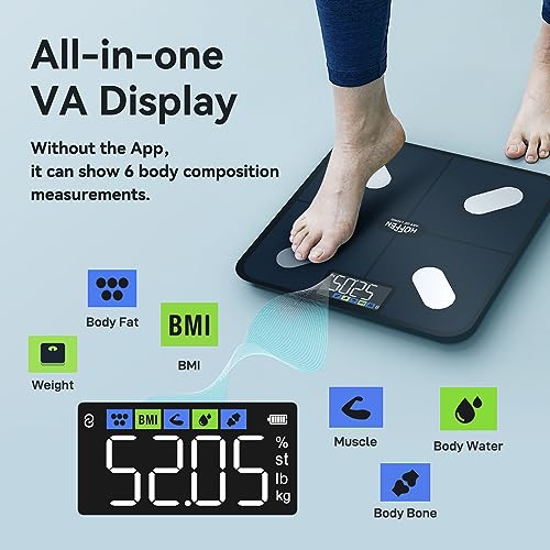 Image of Hoffen (Made in India) Smart Electronic Digital Weight Machine for Body Weight, Fitness Composition Monitor, Fat analyzer Weighing scale With Free Bluetooth APP, 2 Years Warranty HO 36 APP