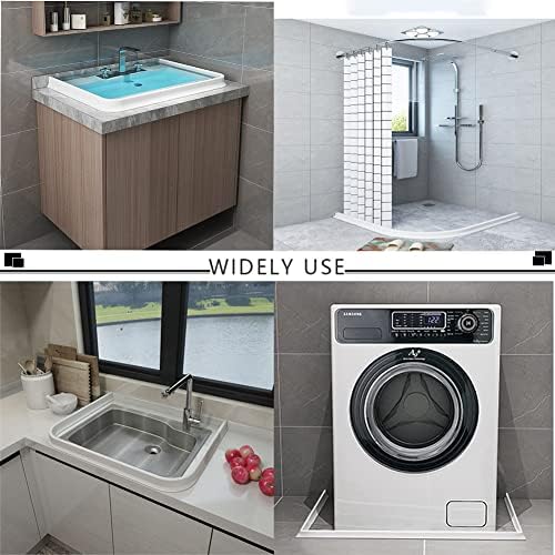 2M/78inch Silicone Shower Threshold Water Barrier,Wet Room Floor Water Barrier,Bathroom Water Dam,Shower Sealing Strip,Sink Bathtub Retaining Strip for Wet and Dry Separation (L Shape,3cm High)
