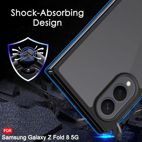 Image of TheGiftKart Hybrid Shockproof Back Cover Case for Samsung Galaxy Z Fold 8 5G | Camera Protection Module | Hard Back Cover Case for Samsung Z Fold8 (PC & TPU, Translucent Smoke Matte Back, Black Sides)
