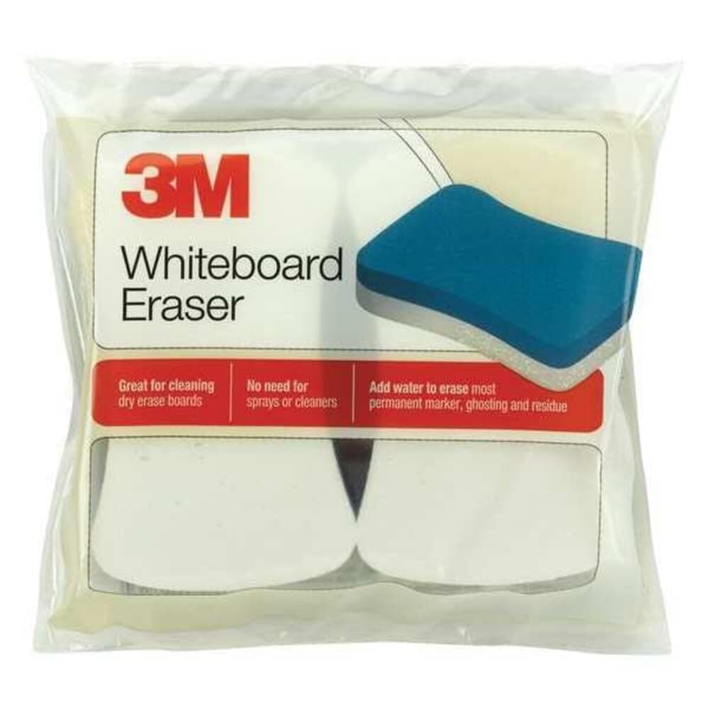 3 m/cancellino per lavagna bianca, 2 pezzi, bianco/blu (581-wbe), 4 confezione