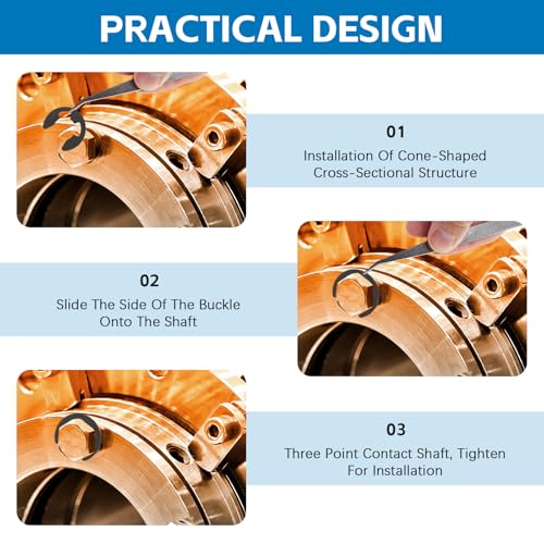 324 Stück Sicherungsringe Set，Sprengring Metall C-Clip，C-Clips Sicherungsring Unterlegscheiben，Öffnungskarte C2-C12 & Satz Wellensicherungsringe C5-C16，für Befestigen Lagern Zahnrädern Riemenscheiben