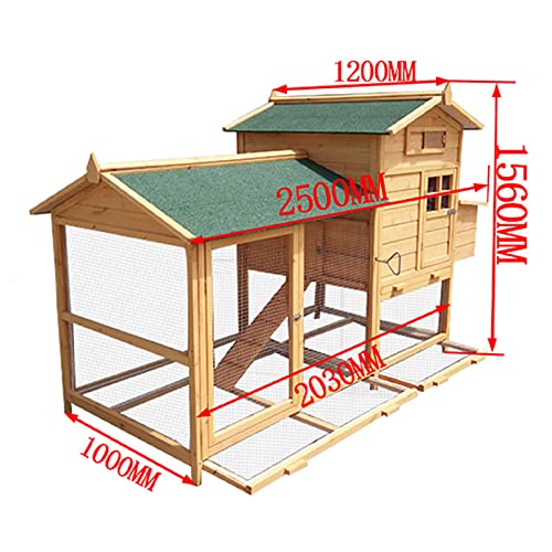 TEHONGMAI Großer Hühnerstall, Hühnerkäfig Aus Holz Für Den Außenbereich Mit Belüftungstür, Abnehmbarem Tablett Und Rampe… – Bild 5