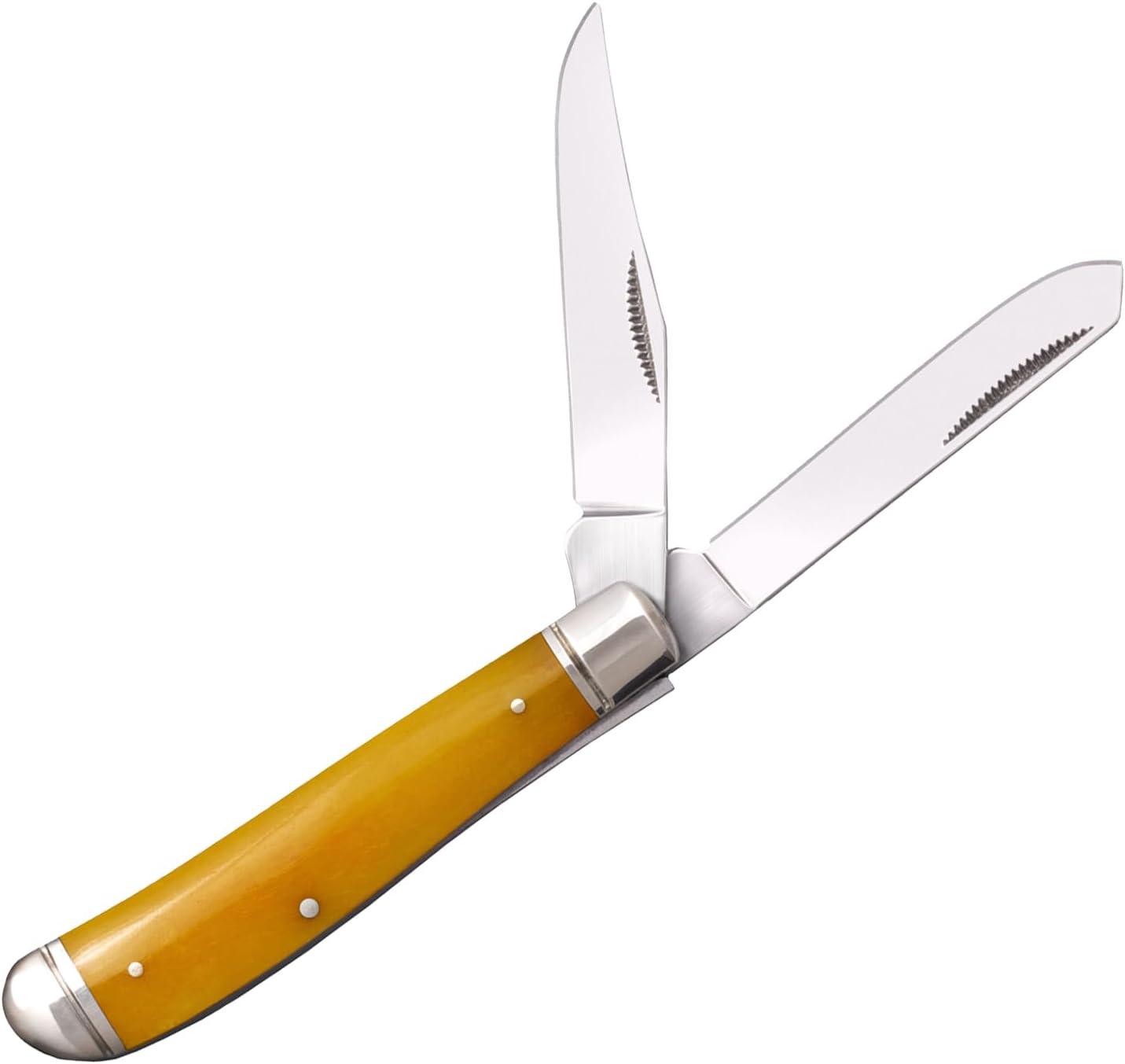 COLD STEEL Mini Trapper Versatile Practical Durable Reliable Compact Pocket Folding Knife - 2 Blades; Bone Handle; Slip Joint Lock