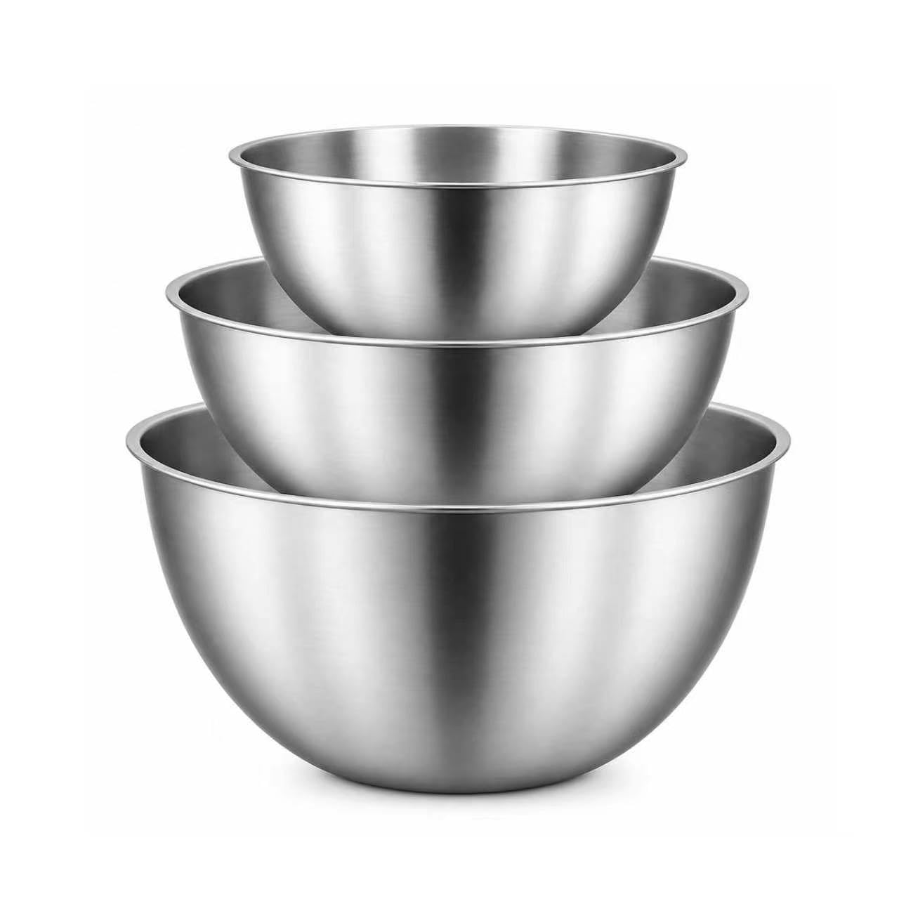 Kdkoeo 3 PCS Stainless Steel Mixing Bowl, 3 Sizes Mixing Bowls