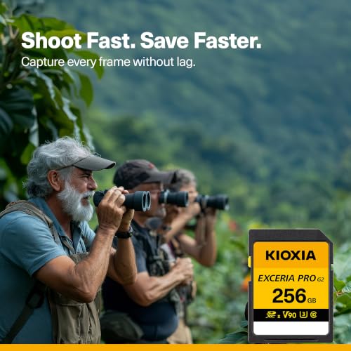 Image of KIOXIA EXCERIA PRO G2 256GB SD Card for Camera | Made in Japan | SDXC UHS-II V90 U3 | 310MB /s Read, 295MB /s Write | 8K Video Recording | 5-Yr Warranty