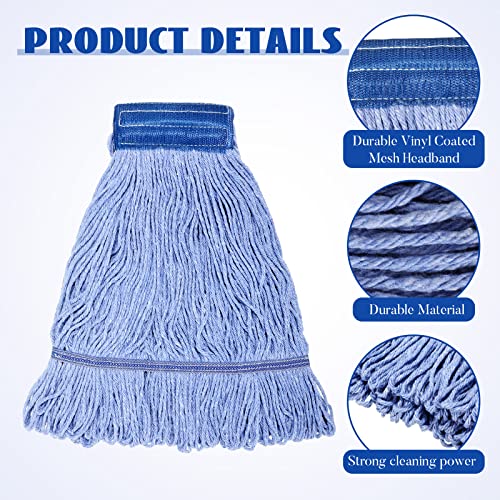 Gejoy 10 Pack 24Oz Mop Head Replacement Commercial Cleaning Mop Head Wet String Blue Mop Head Refills Heavy Duty Cotton Industrial Mophead Large Looped End Microfiber Mop Heads For Floor Cleaning #TOP2