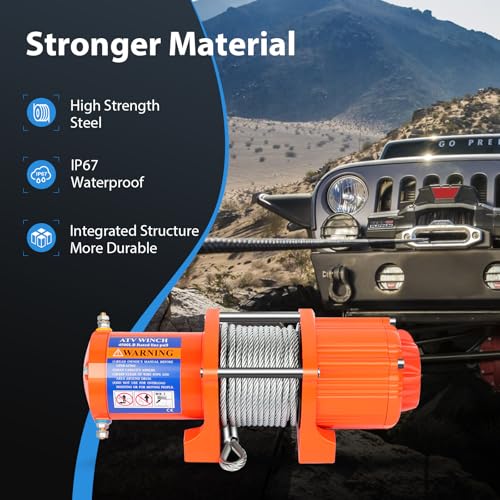 Winche eléctrico 4500LBS con control remoto y cable de acero miniatura 2