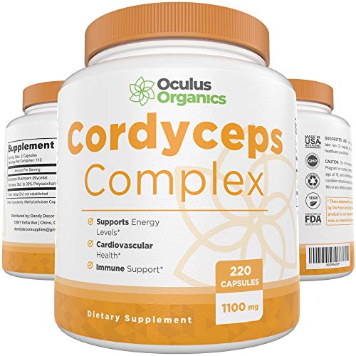 Oculus Organics Cordyceps Complex [220 Capsules / 1100mg] | Cordyceps Capsules | Cordyceps Mushroom Supplement | Cordyceps Mushroom Extract | Cordyceps Sinensis | Cordyceps Powder | Cordycep Mushroom