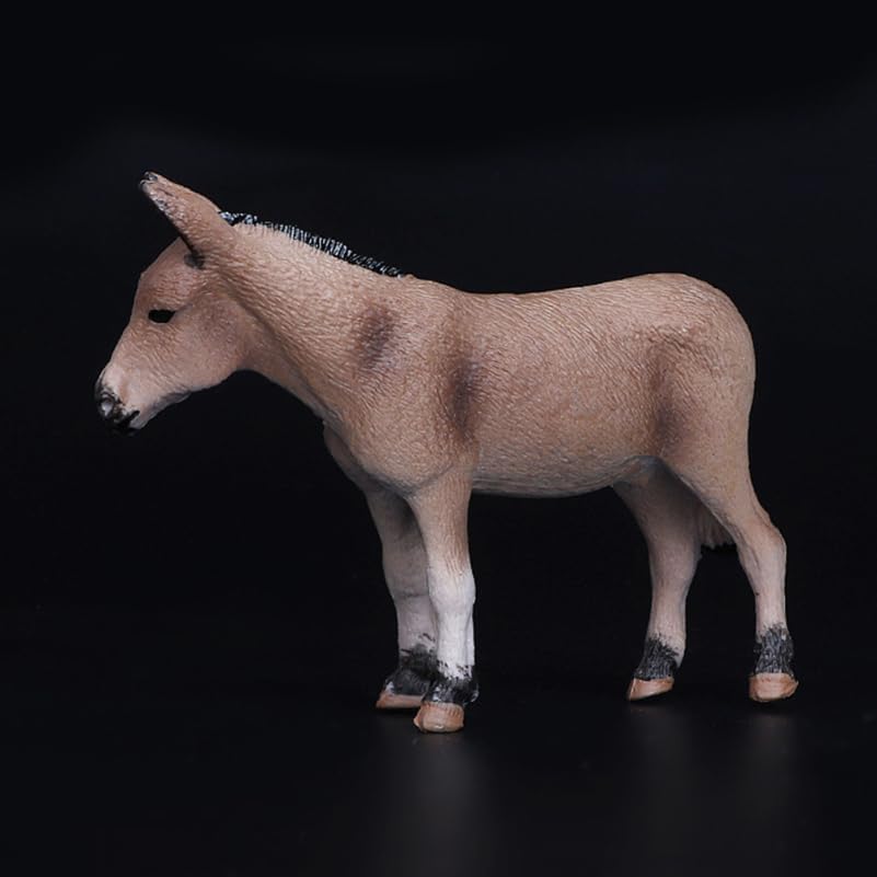 Donkey Model Toys Set of 2 Standing Farm Animal Figurines Desktop Decor Collectible Animal Toy for Kids Home Office Decoration