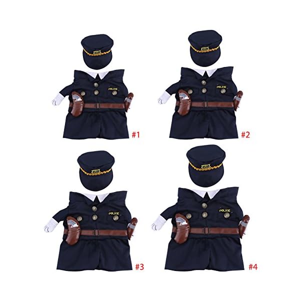 Policeman costume outfits with hat pet dog cat halloween costumes the police for party christmas special events costume uniform with hat funny pet (s) - image 10