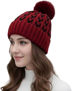 Winter Cap for Women Cute Korean Style Double Layers Knit Woolen (Soft Warm Fur Inside) Lightweight Windproof Woven Beanie Price In India