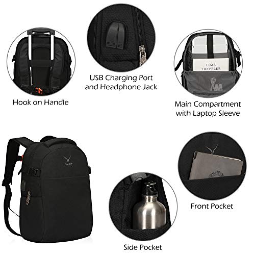 Hynes Eagle 2 In 1 Travel Backpack 22 Inches Carry On Luggage 63L Rolling Backpack For Men Women With Packing Cubes 3Pcs Set #TOP3