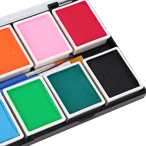 Kit de pintura facial DIY tintas de pele 12 cores de secagem rápida fácil de limpar para o Natal par