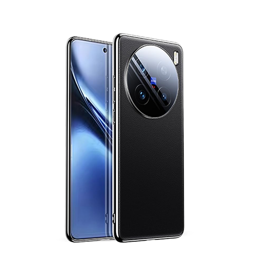 Case Compatible with Vivo X200 Pro, [Anti-Scratch] Ultra Thin Protective Case, PU Leather Case, Case Compatible with Vivo X200 Pro, Black