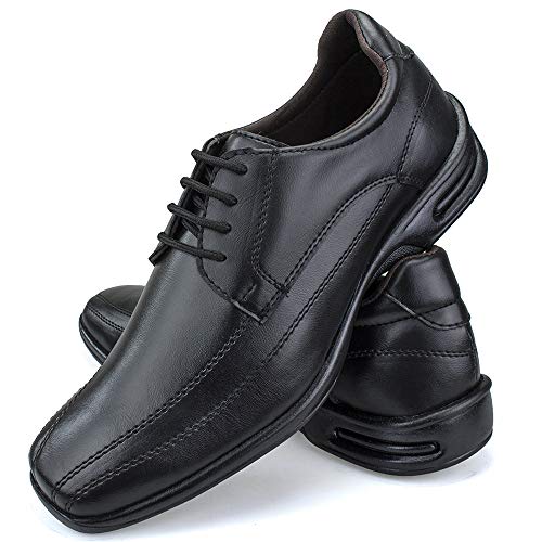 Kit 2 Pares de Sapato Social Conforto com e sem Cadarço Preto