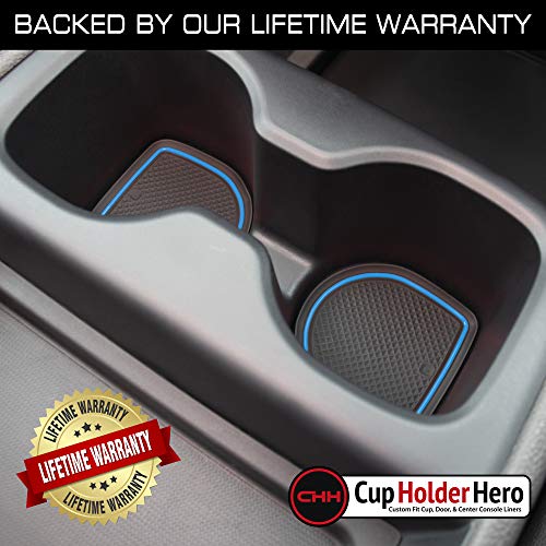 Cupholderhero For Honda Odyssey Accessories 2018-2023 Premium Custom Interior Non-Slip Anti Dust Cup Holder Inserts, Center Console Liner Mats, Door Pocket Liners 40-Pc Set (Blue Trim) #TOP5