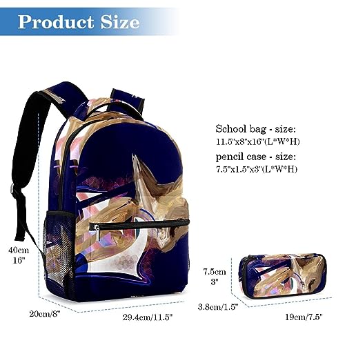 Sac de voyage pour étudiants grand format avec trousse à crayons