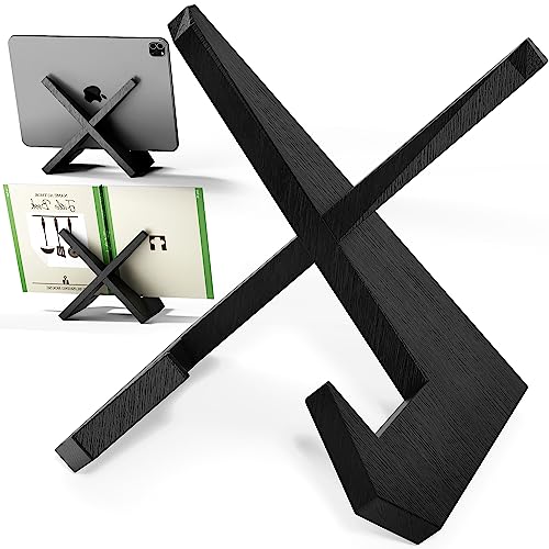 Recipe Book Stand for Cookbook, Wooden Kitchen iPad and Book Holder for Display Stand, Cook Book Stand for Reading Hands Free - Image 2