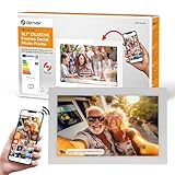 Descarga la aplicación “Frameo” en tu teléfono inteligente para enviar fotos y videos directamente desde el móvil al marco de fotos desde cualquier lugar y a cualquier momento.