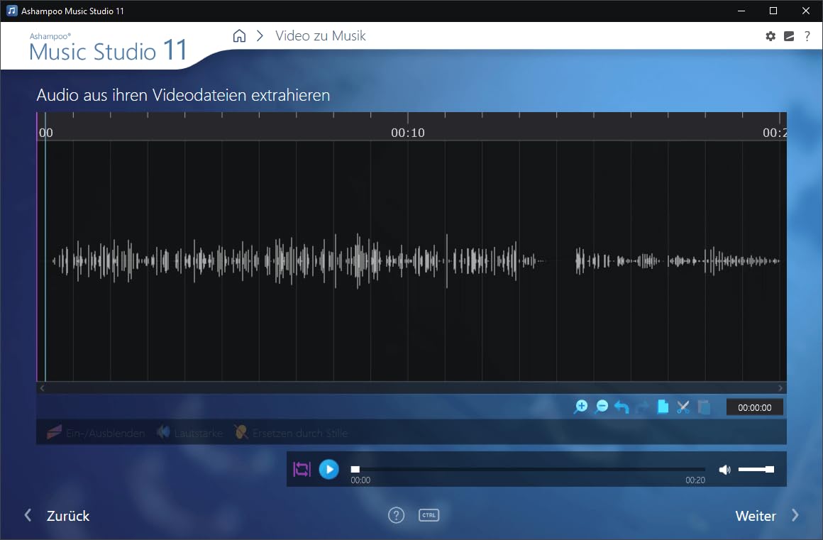 Music Studio 11 - Audio Recorder, professionelles Tonstudio zum Aufnehmen, Bearbeiten und Abspielen aller gängigen Audiodateien: WAV, AIFF, FLAC, MP2, MP3, OGG für Windows 11, 10