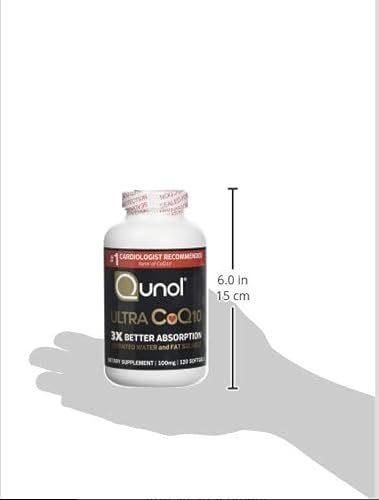 Miniatura 11 de Qunol Ultra Coq10 de 100 mg, 3 veces mejor absorción, suplemento natural soluble en agua y grasa patentado, forma de coenzima Q10, antioxidante