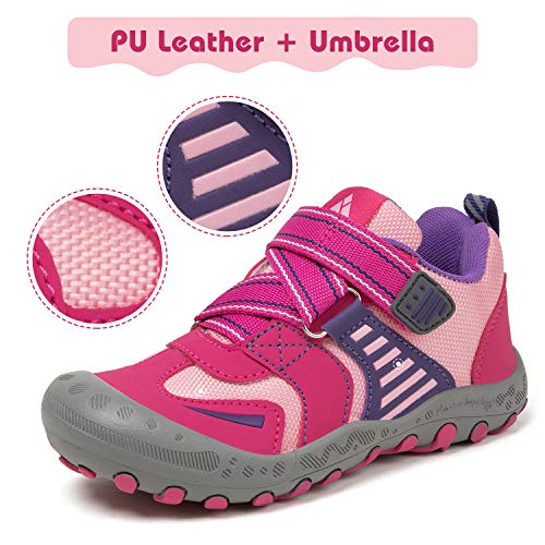 Mishansha Kids Shoes Durable Children Hiking Shoe Tennis Athletic Hiking Sneakers Girls Rose Purple Toddler 7 #TOP1