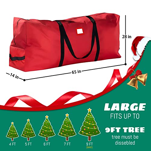 Joy Spot! Christmas Rolling Tree Storage Bag & Wreath Storage Bags, Set Of 2, Fits Up To 9 Ft Tall Disassembled Holiday Tree & 30" Holiday Wreaths, Extra Large Heavy Duty Storage Container #TOP1