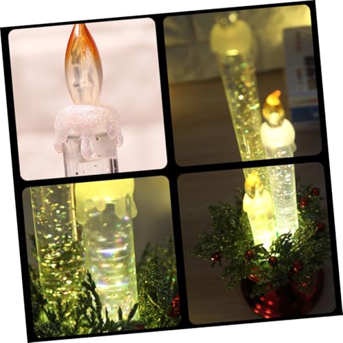 Velas navideñas rojas sin llama con candelabro LED electrónico para decoración del hogar 6